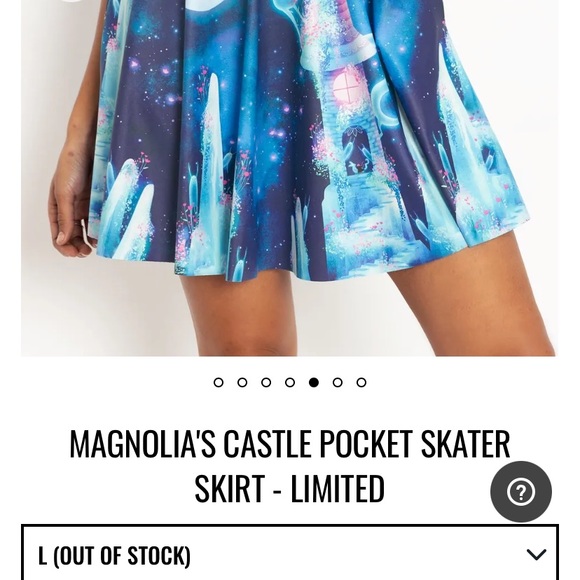 Blackmilk “MAGNOLIA CASTLE POCKET Moonbound Studio SKATER SKIRT” Size Large NWT - Picture 3 of 15